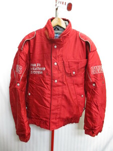 ゴールドウィン　ライディングジャケット　メンズL　赤　中綿ライダースジャケット　秋冬向けバイカーズジャンパー　バイクウエア　12261