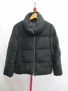 INDIVI Indivi boa ground down jacket SIZE48 black boa down coat short down coat down jumper 01263