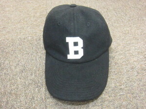 BEAMS　ビームス　ウールキャップ　Bマーク　ベースボールキャップ　フリーサイズ　58-60cm　ウールハット　帽子　黒　01130