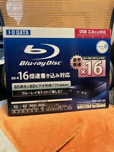 美品★　初期付属品すべてあり　I-O DATA　　BRD-UAT16X USB3.0接続 外付けブルーレイドライブ BDXL対応 （ブラック）　オマケ付き