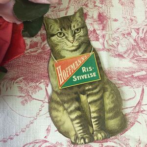 フランスアンティーク ヴィンテージ　大きなお座り猫のしおり！ドイツ　レア クロモス　広告　絵葉書