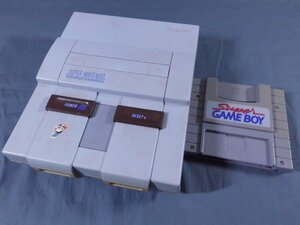 0B2A1　[ジャンク]　任天堂　SUPER NINTENDO SNS-001　北米版SNES　本体のみ/付属品欠　SUPER GAME BOY付　1991年