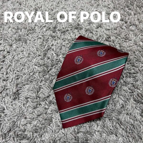 タグ付き　ROYAL OF POLO メンズ　ネクタイ　ストライプ　シルク ブランドネクタイ