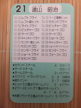 タカラ プロ野球カードゲーム '88年 阪神タイガース　遠山 昭治 (1枚)_画像2