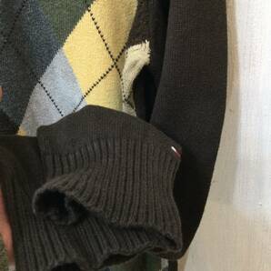 TOMMY HILFIGER トミーヒルフィガー コットンニット セーター Vネック ニット 袖ロゴ メンズS 良品綺麗の画像7