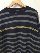 TOMMY HILFIGER トミーヒルフィガー コットンニット セーター クルーネック ニット ボーダー メンズXL 良品_画像1