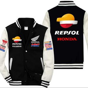 ホンダ Honda HRC REPSOL スレーシング ジャケット バイクウエアグッズ 長袖ジャケット野球服 防風 冬服