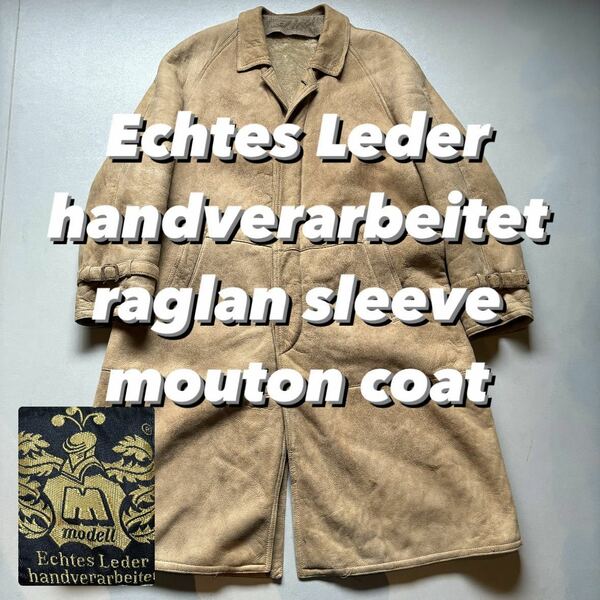 Echtes Leder handverarbeitet raglan sleeve mouton coat ムートンコート リアルムートン