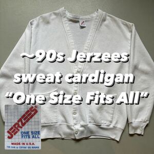 〜90s Jerzees sweat cardigan “OSFA” 80年代 90年代 ジャージーズ スウェットカーディガン ワンサイズフィッツオール 