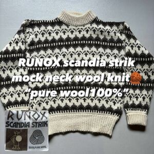 RUNOX scandia strik mock neck wool knit “pure wool100%” モックネック ウールニット ピュアウール100% セーター 長袖