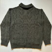 aran crafts merino wool shawl collar knit sweater “size L” アランクラフト メリノウール ショールカラーニットセーター_画像6