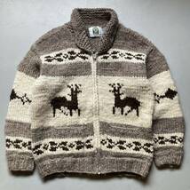 Canadian sweater cowichan sweater “wool100%” “hand knit in Canada” カナディアンセーター カウチンセーター ハンドニット カナダ製_画像2
