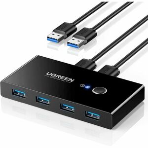  UGREEN 切替器 USB 切り替え PC2台用 プリンタ マウス キーボード ハブなどを切替 手動切替器 プリンタ 切り替え機 USBケーブル×２