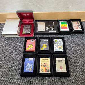 【YYD2588OM】1円～ 保管品 zippo ジッポ おまとめ 10点セット 海物語 イラスト パンダ等 ライター 喫煙具 コレクション ※一部着火未確認