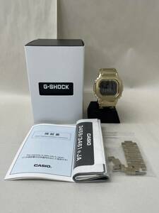 【MMY-2885AR】1円スタート「稼働品」CASIO G-SHOCK GMW-B5000GD-9JF カシオ ジーショック 腕時計 コマ付 デジタル ゴールド 電波ソーラー