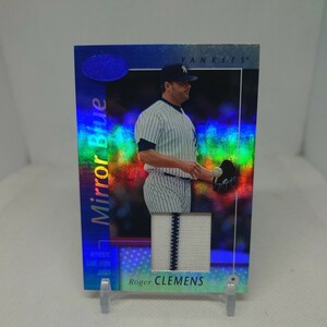 2002 Donruss Certified Roger Clemens Mirror Blue Game Used Jersey /75 MLB Yankees Legend 希少パラレル 