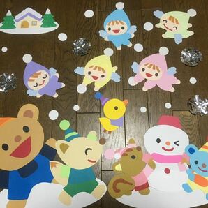 ☆大きな　壁面飾り☆わーい 雪だ雪だ！冬 天使 幼稚園保育園病院施設