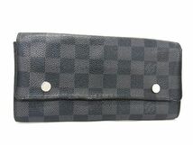 1円 LOUIS VUITTON ルイヴィトン N63084 ダミエグラフィット ポルトフォイユ ロン モデュラブル 二つ折り 長財布 ウォレット CC1006_画像1