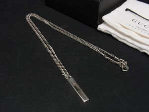 1円 ■美品■ GUCCI グッチ ブランデッドG SV925 ネックレス アクセサリー メンズ レディース シルバー系 AT5184