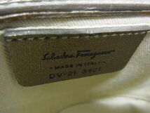 1円 ■美品■ Salvatore Ferragamo フェラガモ DV-21 3401 ガンチーニ ラタン かごバッグ ハンドバッグ ライトグリーン系 AW1073_画像6