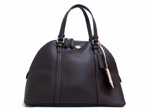 1円 ■極美品■ COACH コーチ F25671 コーラ ドーム サッチェル レザー トートバッグ ハンドバッグ レディース ブラウン系 AW0434