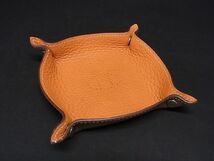 1円 HERMES エルメス ヴィド ポッシュ ミーズ エ ルランス デスク トリヨンクレマンス トレイ 小物入れ X刻印 オレンジ系 AT7193_画像1