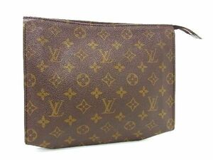 1円 ■美品■ LOUIS VUITTON ルイヴィトン M47542 モノグラム ポッシュトワレット26 クラッチバッグ セカンドバッグ ブラウン系 BH0363