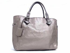 1円 ■美品■ LOEWE ロエベ ヘリテージ レザー トートバッグ ハンドバッグ レディース グレージュ系 AW1085