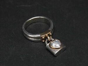 1円 ■美品■ STAR JEWELRY スタージュエリー SV925×K14 585 14金 南京錠 カデな リング 指輪 約11号 シルバー系×ゴールド系 AT6431