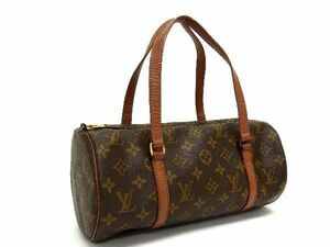 1円 ■美品■ LOUIS VUITTON ルイヴィトン M51385 モノグラム パピヨン30 円筒型 ミニボストン ハンドバッグ トート ブラウン系 BH0704