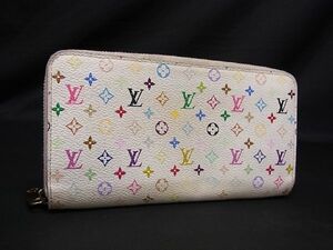 1円LOUIS VUITTON ルイヴィトン M60241 モノグラムマルチカラー ジッピーウォレット ラウンドファスナー 長財布 アイボリー系 AW0850