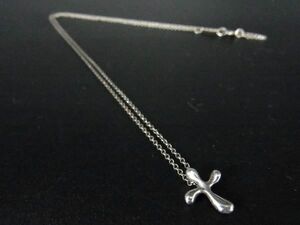 1円 TIFFANY＆Co ティファニー エルサペレッティ スモールクロス SV925 ネックレス ペンダント アクセサリー シルバー系 AP9974