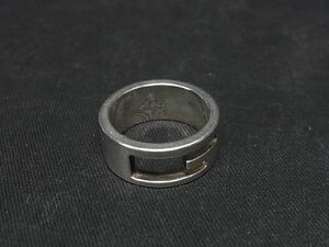 1円 ■美品■ GUCCI グッチ ブランデッドG SV925 リング 指輪 アクセサリー 表記サイズ11(約10号) レディース メンズ シルバー系 AU7917