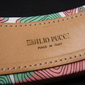 ■新品同様■ EMILIO PUCCI エミリオプッチ キャンバス カチューシャ ヘアアクセサリー レディース グリーン系×ピンク系 AV1836の画像3