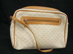 1円 ■美品■ GUCCI オールドグッチ 007 58 0014 ヴィンテージ GG柄 PVC ショルダーバッグ ポシェット 斜め掛けかばん ベージュ系 AW1394