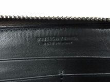 1円 BOTTEGA VENETA ボッテガヴェネタ イントレチャート レザー ラウンドファスナー 長財布 ウォレット ネイビー系×グレー系 AU4376_画像5