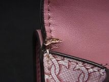 1円 kate spade ケイトスペード PVC 総柄 三つ折り 財布 ウォレット レディース ピンク系 AU8756_画像8