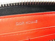 1円 DIOR HOMME ディオールオム CDロゴ レザー ラウンドファスナー 長財布 ウォレット メンズ ブラック系 AU7625_画像5