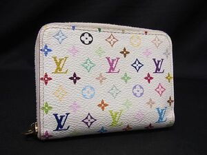 1円 ■美品■ LOUIS VUITTON ルイヴィトン M93741 モノグラムマルチカラー ジッピーコインパース コインケース アイボリー系 AU8338