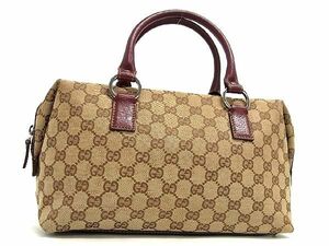 1円 ■美品■ GUCCI グッチ 113009 GGキャンバス ミニボストン ハンドバッグ レディース ブラウン系 AT7451