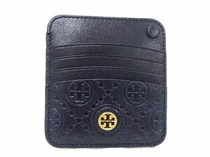 1円 ■新品同様■ TORY BURCH トリーバーチ レザー コインケース コインパース 小銭入れ ネイビー系 AU8726