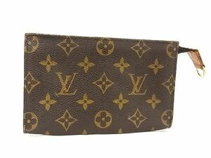 1円 ■美品■ LOUIS VUITTON ルイヴィトン モノグラム バケット用ポーチ マルチケース 小物入れ レディース メンズ ブラウン系 AU8678