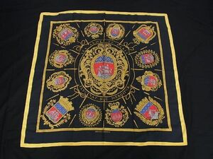 1円 ■極美品■ HERMES エルメス LES ARMES DE PARIS FLVCTVAT NEC MERGITVR 【パリの紋章】カレ90 シルク100% スカーフ ショール AU8184