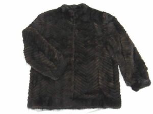 1円 ■美品■ LUPIAN FUR ルピアンファー ミンクファー ヘリンボーン 毛皮 ジャケット コート アウター 上着 洋服 ブラウン系 BG4842