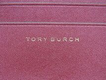 1円 ■新品■未使用■ TORY BURCH トリーバーチ クロコダイル型押しレザー チェーン 二つ折り 財布 ウォレット ボルドー系 BH0861_画像4