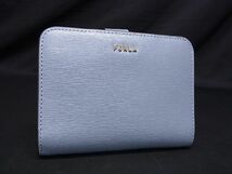 1円 ■美品■ FURLA フルラ レザー 二つ折り 財布 ウォレット レディース ブルー系 AU6944_画像1