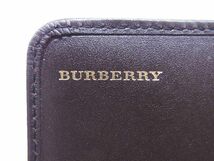 1円 ■美品■ BURBERRY バーバリー ノバチェック PVC×レザー 二つ折り 長財布 ウォレット レディース メンズ ブラウン系 AT9211_画像5