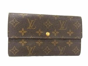 1円 LOUIS VUITTON ルイヴィトン M61725 モノグラム ポシェット ポルトモネ クレディ 二つ折り 長財布 ウォレット ブラウン系 DA5935