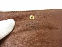 1円 LOUIS VUITTON ルイヴィトン M61202 モノグラム ポルトトレゾール エテュイ パピエ 三つ折り 財布 ウォレット ブラウン系 DA5938_画像6