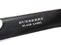 1円 ■美品■ BURBERRY バーバリーブラックレーベル レザー ベルト メンズ レディース ブラック系×レッド系 AU6612_画像4